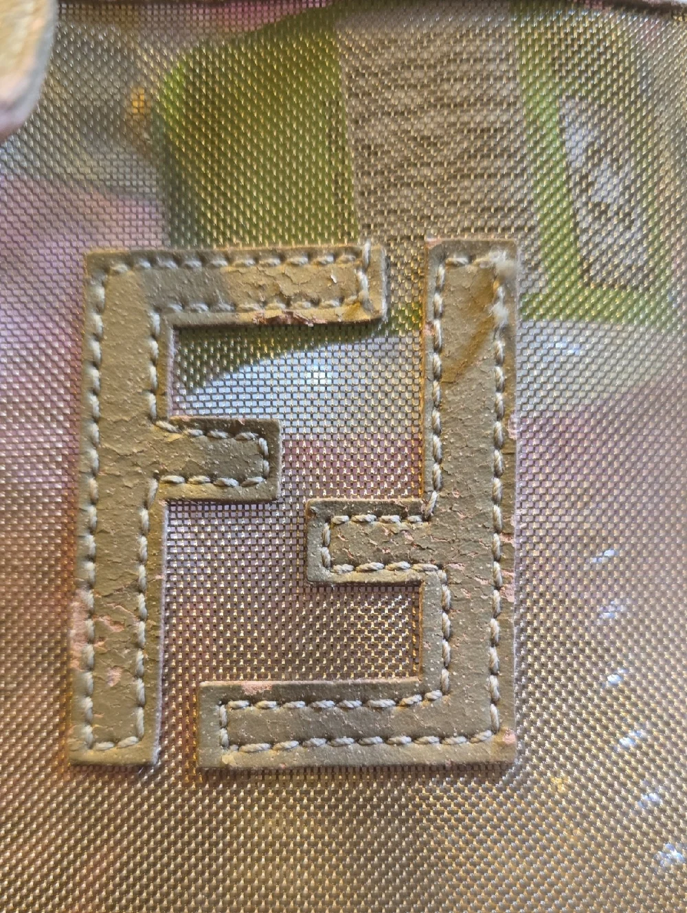 Fendi Mini Green Mesh Tote Bag - Picture 4 of 11